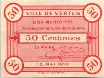 Francia 50 Centimes Vertus City - 1916