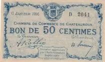 Francia 50 Cents - Chamber of Commerce - Ch&acirc;teauroux - 1916