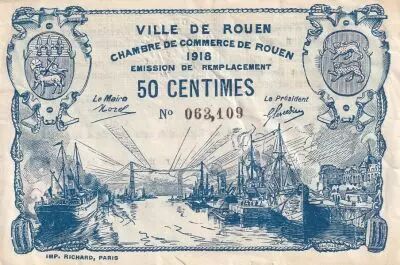 Francia 50 Cents - Chamber of Commerce - Rouen - 1918