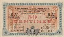 Francia 50 Cents - Chamber of Commerce - Toulon - 5Th Edition - 03-03-1919 - Serial R.506