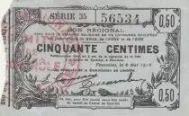 Francia 50 Cents - Fourmies - Regional Coupon  - 08-05-1916 - Serial 35