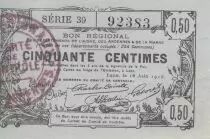Francia 50 Cents - Laon - Regional Coupon - 16-06-1916 - Serial 39