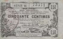 Francia 50 Cents - Laon - Regional Coupon - 16-06-1916 - Serial 41