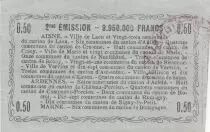 Francia 50 Cents - Laon - Regional Coupon - 16-06-1916 - Serial 7