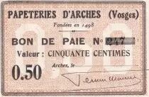 Francia 50 Cents - Papeteries d\'Arches - P.88-01
