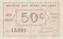 Francia 50 Cents - Soci�t� des Mines de Lens - 1914 - P.62-803