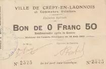 Francia 50 Cents - Sp&eacute;cial Emission - Cr&eacute;py-En-Laonnois - 16-08-1915 - Number 2525