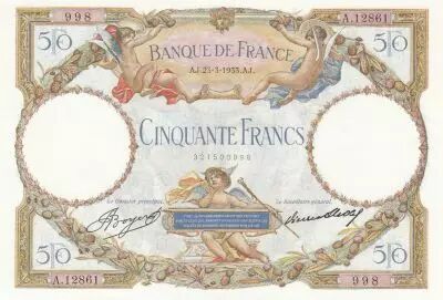Francia 50 Francs - Angels - Mercury - 23-03-1933 - S�rie A.12861