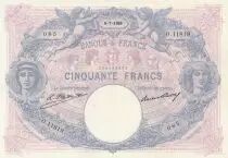 Francia 50 Francs - Blue and pink - 06-07-1926 - Serial O.11819