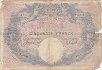 Francia 50 Francs - Blue and pink - 25-01-1916 - Serial V.6647