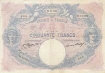 Francia 50 Francs - Blue and Pink - 26-11-1926 - Series W.12292