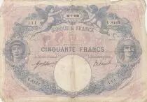 Francia 50 Francs - Blue and pink - Serial V.8165 - 1918