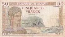 Francia 50 Francs - C�r�s - 03-11-1938 - Serial O.9047M - F to VF - P.85