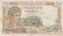 Francia 50 Francs - C�r�s - 05-08-1937 - Serial S.6678 - VF to XF - P.85