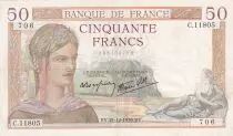 Francia 50 Francs - Ceres - 21-12-1939 - Serial C.11805