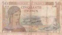 Francia 50 Francs - Ceres - 28-02-1935 - Serial X.867 - P.81