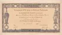 Francia 50 Francs - Gold Payment Receipt for National Defence - 10-04-1916 ? XF+