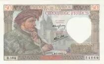 Francia 50 Francs - Jacques Coeur - 08-01-1942 - Serial B.164