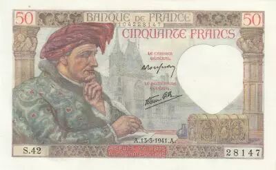 Francia 50 Francs - Jacques Coeur - 13-03-1941 - Serial S.42