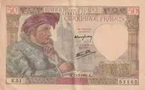 Francia 50 Francs - Jacques Coeur - 13-03-1941 - Serial V.47 - P.93