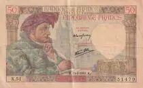 Francia 50 Francs - Jacques Coeur - 13-03-1941 - Serial V.47 - P.93