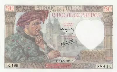 Francia 50 Francs - Jacques Coeur - 15-05-1942 - Serial K.169