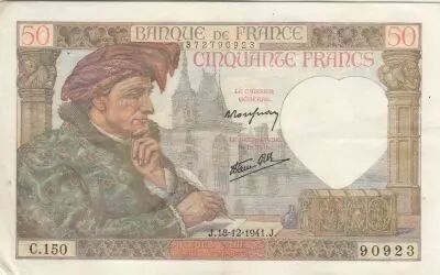 Francia 50 Francs - Jacques Coeur - 18-12-1941 - Serial C.150