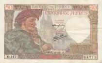 Francia 50 Francs - Jacques Coeur - 18-12-1941 - Serial O.147