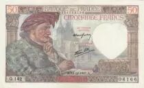 Francia 50 Francs - Jacques Coeur - 18-12-1941 - Serial Q.142