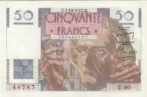 Francia 50 Francs - Le verrier - 02-10-1947 - Serial U.80