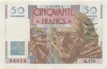 Francia 50 Francs - Le Verrier - 07-06-1951 - Serial Q.178