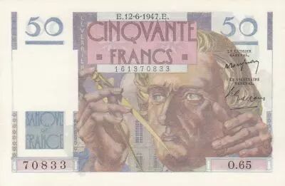 Francia 50 Francs - Le Verrier - 12-06-1947 - Serial O.65