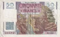 Francia 50 Francs - Le Verrier - 19-05-1949 - Serial H.138 -  P.127