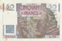 Francia 50 Francs - Le Verrier 07-06-1951 - Serial R.178