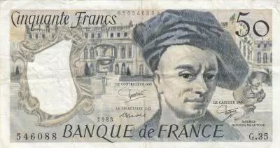 Francia 50 Francs - Quentin de la Tour - 1983 - Serial W.33 - AU - P.152b