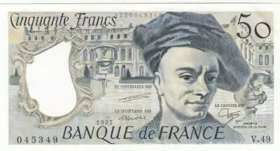 Francia 50 Francs - Quentin de la Tour - 1987 - Serial V.49