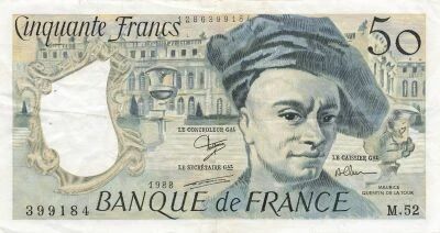 Francia 50 Francs - Quentin de la Tour - 1988 - Serial M.52