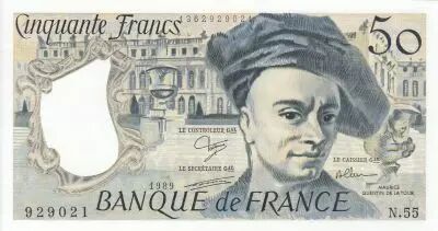 Francia 50 Francs - Quentin de la Tour - 1989 - Serial N.55