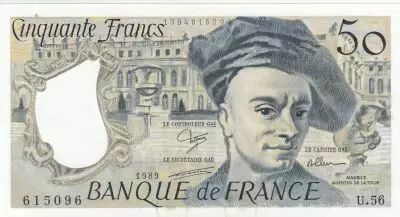 Francia 50 Francs - Quentin de la Tour - 1989 - Serial U.56