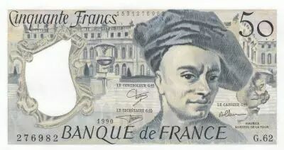 Francia 50 Francs - Quentin de la Tour - 1990 - Serial G.62