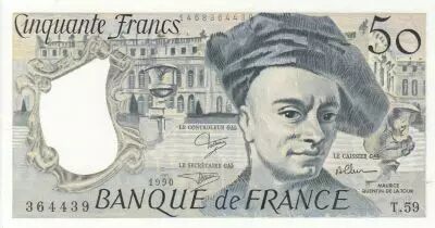 Francia 50 Francs - Quentin de la Tour - 1990 - Serial T.59