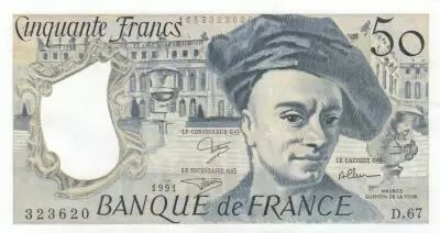 Francia 50 Francs - Quentin de la Tour - 1991 - Serial D.67