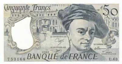 Francia 50 Francs - Quentin de la Tour - 1991 - Serial U.63