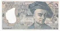Francia 50 Francs - Quentin de la Tour - Printing error - 1992 - Serial M.73 - P.152