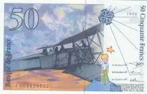 Francia 50 Francs - Saint-Exup&eacute;ry - 1992 - Serial J.004