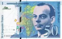 Francia 50 Francs - Saint-Exup�ry - 1993 - Letter V - P.157