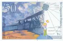 Francia 50 Francs - Saint-Exup&eacute;ry - 1999 - Serial T.051 - Last Million