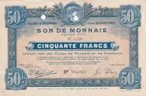 Francia 50 Francs - Ville -  Roubaix-Tourcoing - 9&eacute;me S&eacute;rie - 27-03-1917