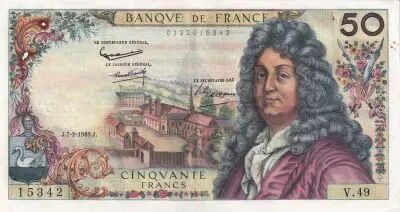 Francia 50 Francs, Racine - 07-02-1963 - Serial V.49