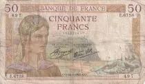 Francia 50 Francs Ceres -  26-08-1937 - Serial E.6758 - P.81